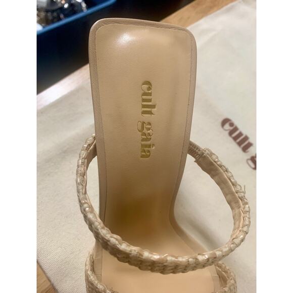Cult Gaia Beige High Heeled Rene Sandals - Size 7.5 (37.5 EU) - Picture 6 of 8